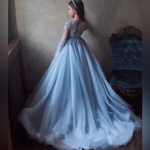 Flower Girl Princess Wedding Birthday First Communion Formal Dress 13-14Y